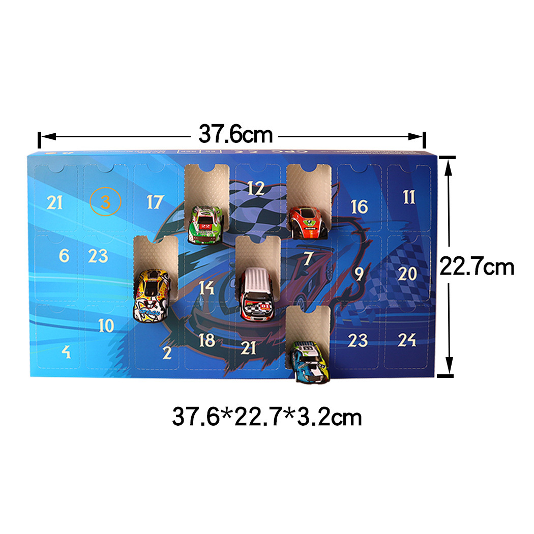 Christmas Alloy Car Advent Calendar 24 Days Countdown Alloy Car Toy Set Countdown Surprise Gift Box for Kids