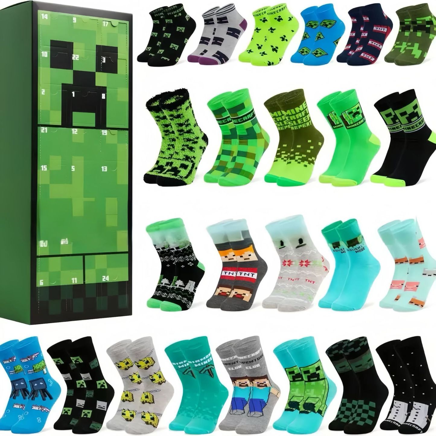 Christmas Socks Advent Calendar 24 Days Countdown Holiday Gift Box Festive Countdown Gift Box