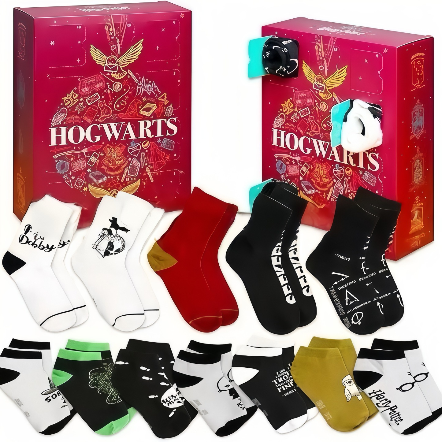 Christmas Socks Advent Calendar 24 Days Countdown Holiday Gift Box Festive Countdown Gift Box