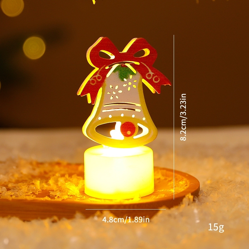 Christmas LED Candle Light Glowing Santa Snowman Night Lamp Holiday Decor