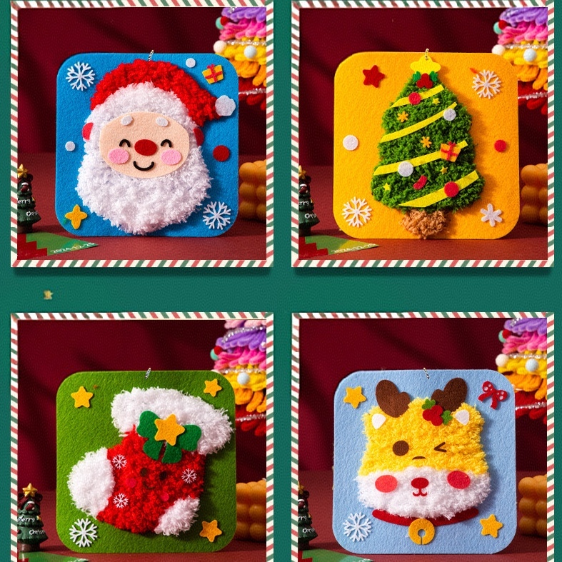 Christmas DIY Kids Craft Kit Felt Sewing Threading Toys Fun Handmade Gift for Children