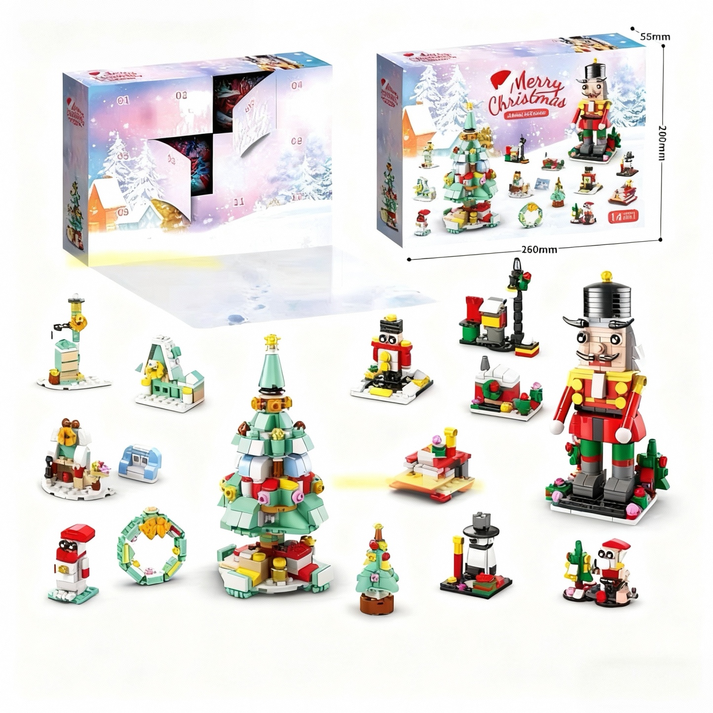 Christmas Building Block Blind Box Festive Mini Brick Collectibles Gift Christmas Countdown Surprise Box