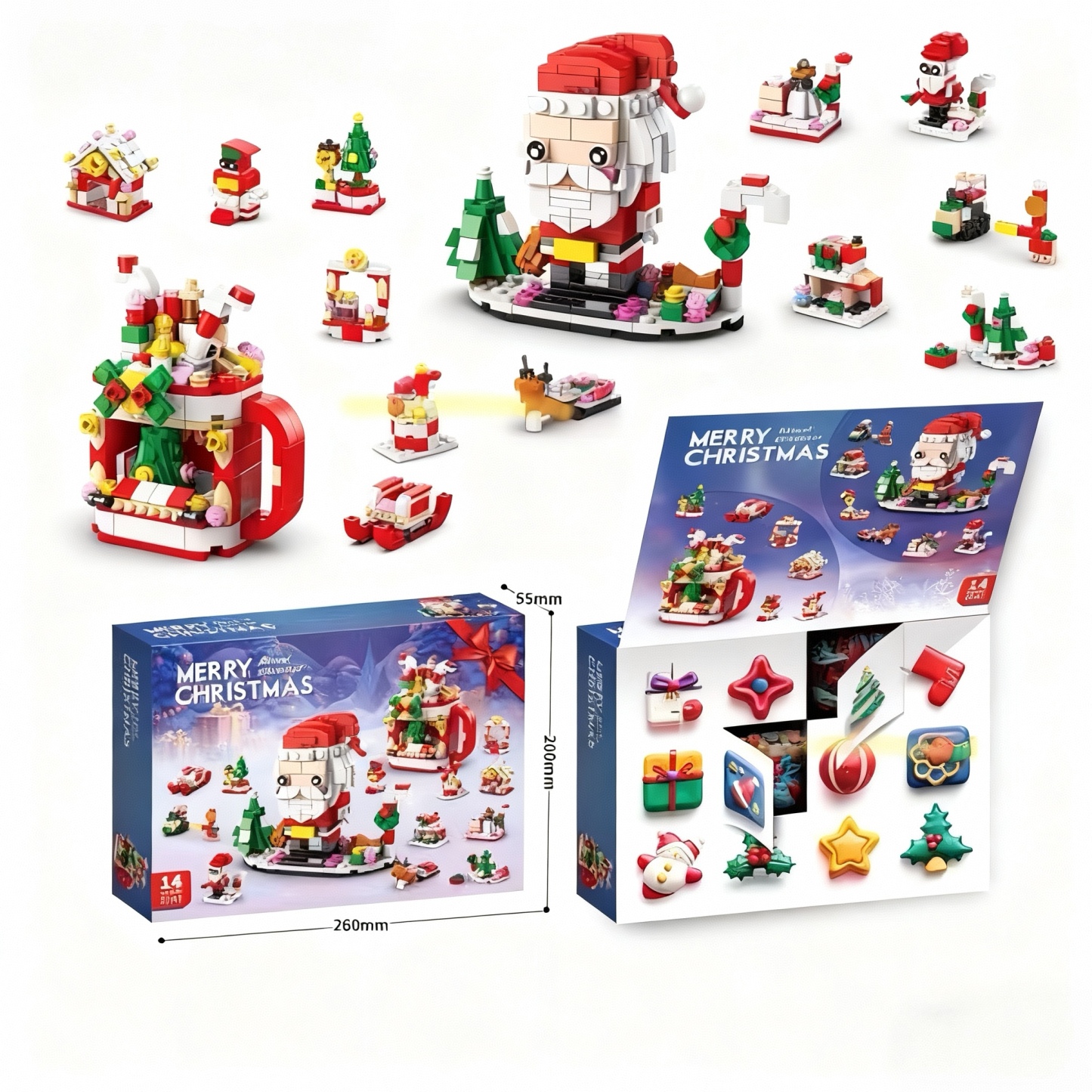 Christmas Building Block Blind Box Festive Mini Brick Collectibles Gift Christmas Countdown Surprise Box