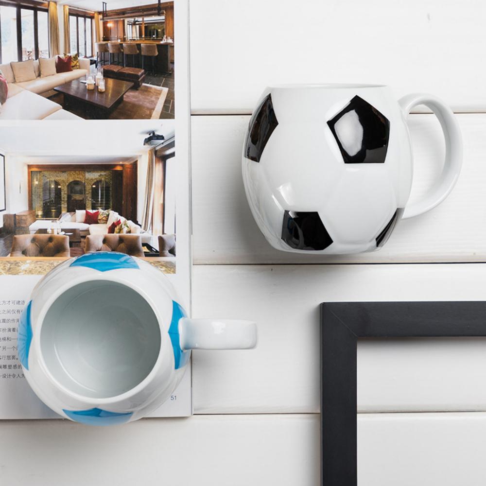 Football Shape Ceramic Coffee Mug with Handle Heat-resistant Soccer Ball Mugs