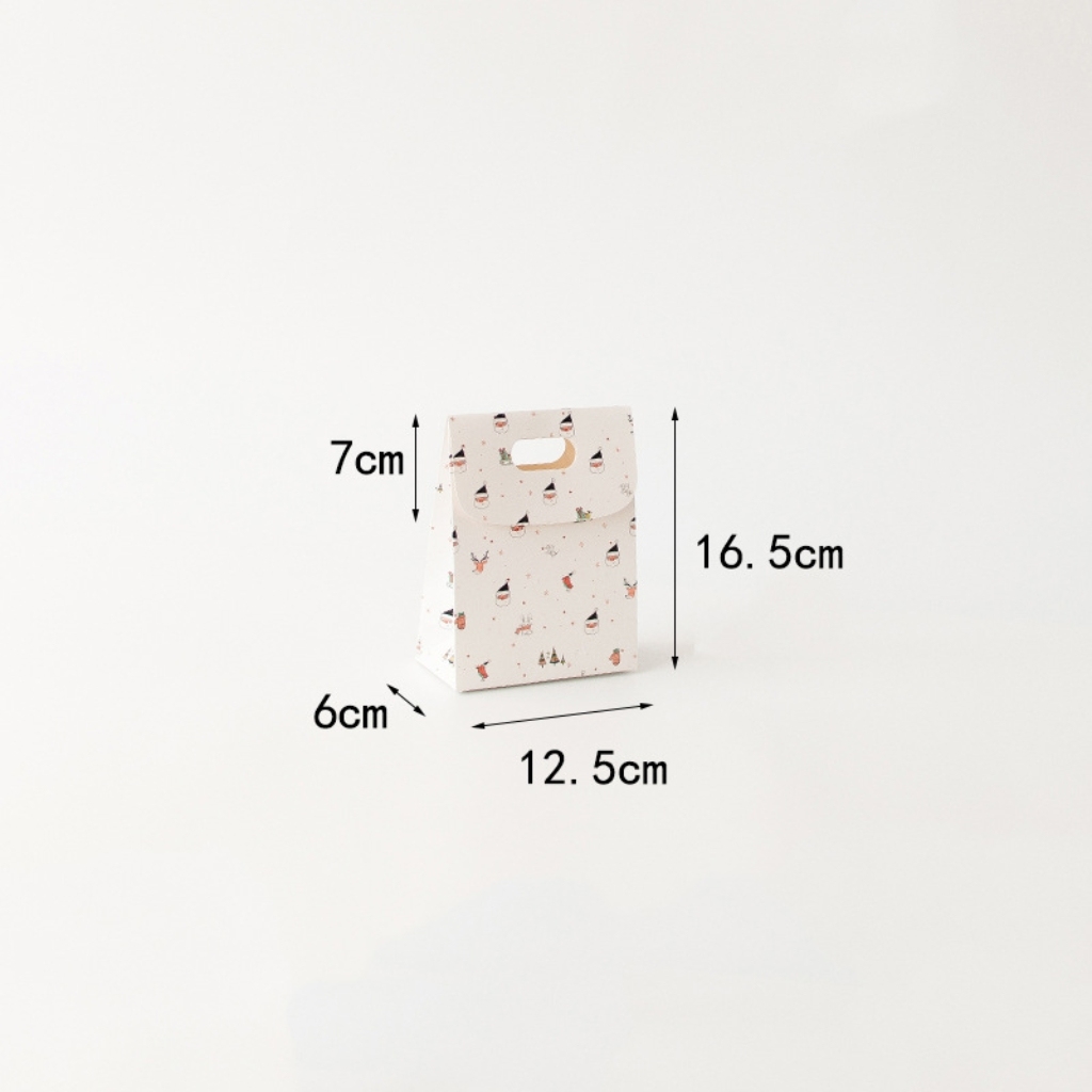 Christmas Gift Paper Bag for Christmas Day Party Supplies-White-S
