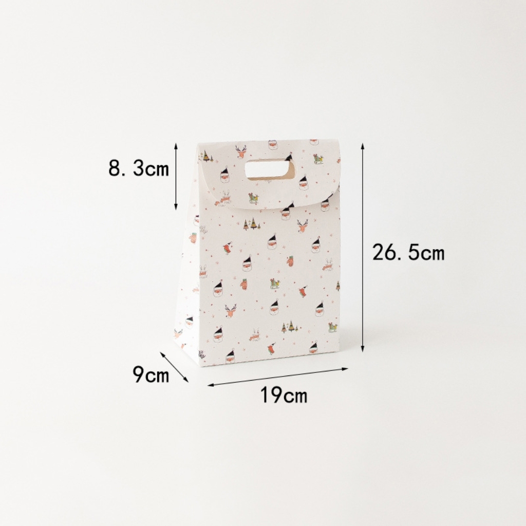 Christmas Gift Paper Bag for Christmas Day Party Supplies-White-M