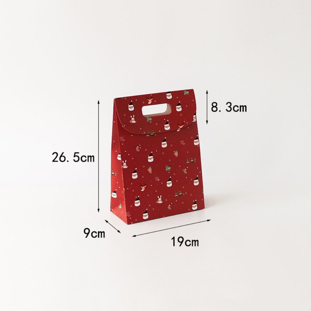 Christmas Gift Paper Bag for Christmas Day Party Supplies-Red-M
