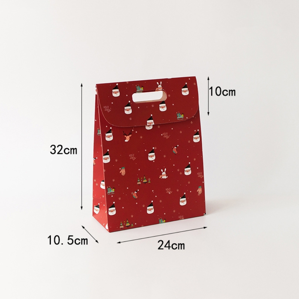 Christmas Gift Paper Bag for Christmas Day Party Supplies-Red-L
