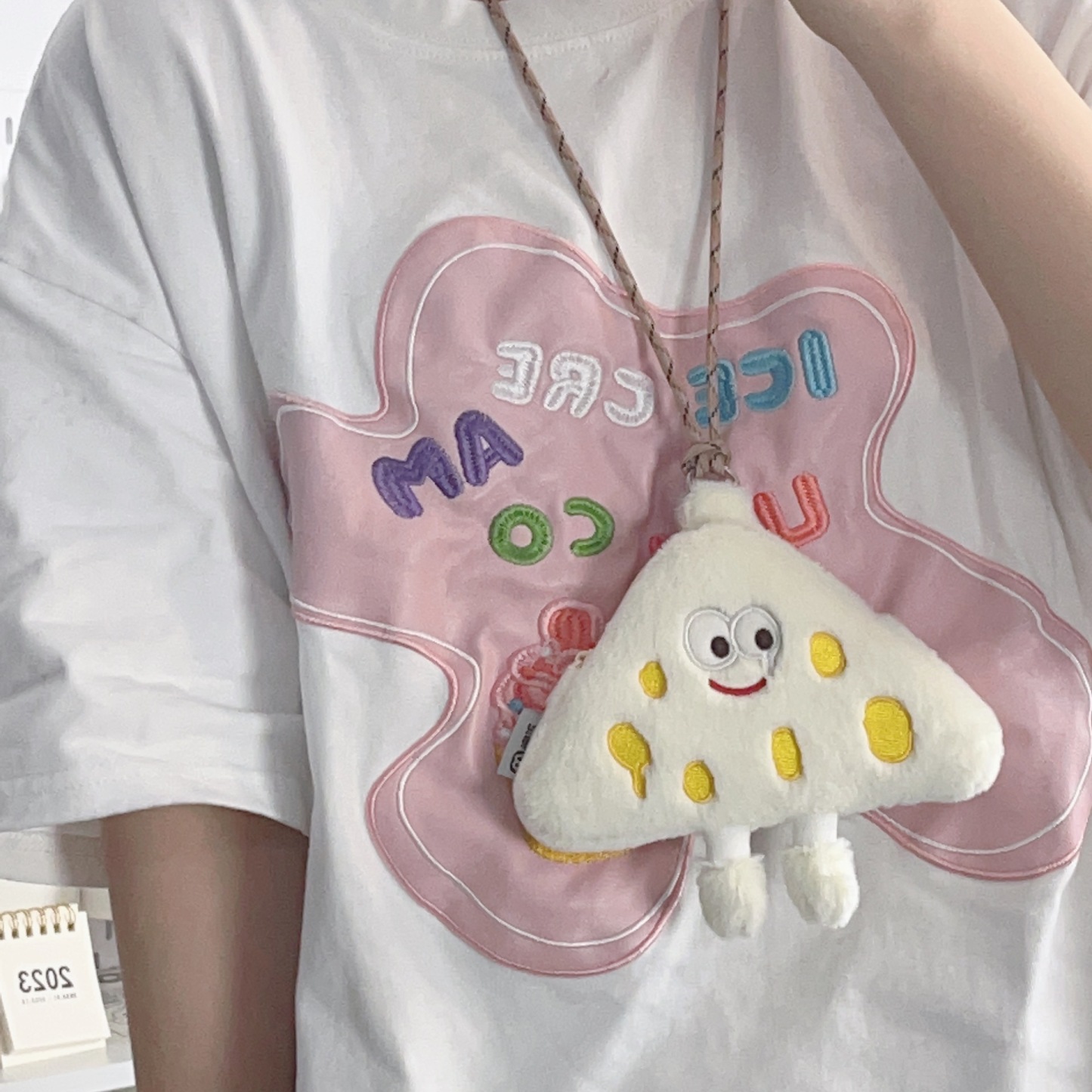 Cute Coin Purse Cheese Card Holder for Women Holiday Gift Crossbody Bag Short Velvet Emoji Coin Purse