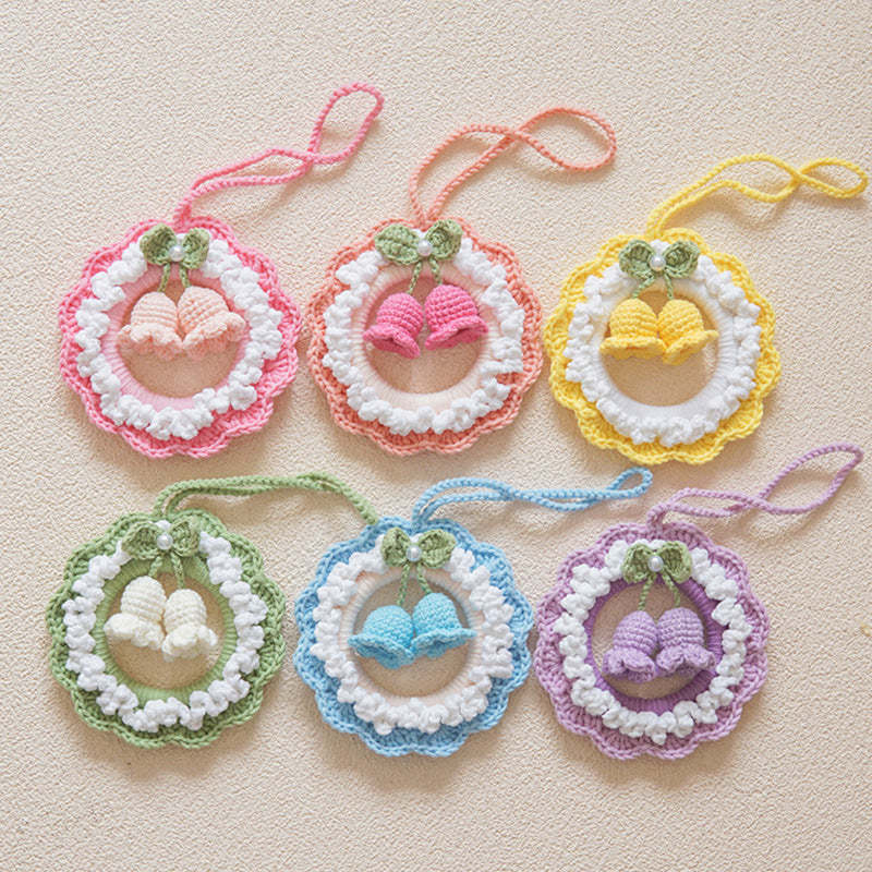 Crochet Flower Car Mirror Hanging Plant Knitted Flowers Car Decor Accessories - Myphotomugs