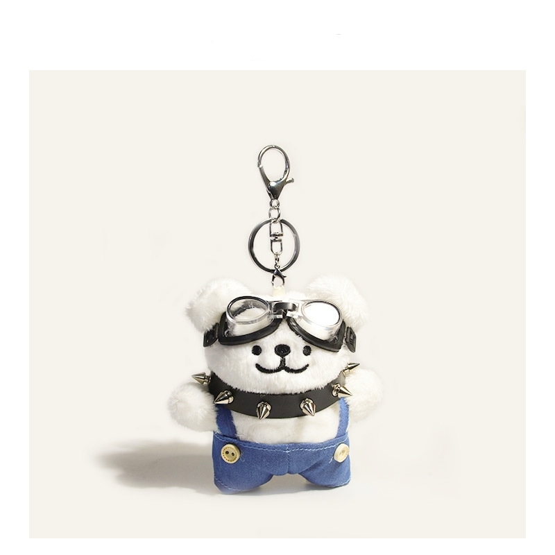 Cute Dog Keychain Adorable Puppy Bag Charm Plush Dog Key Holder Christmas Gift