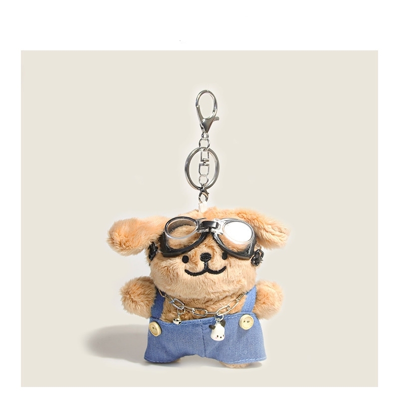 Cute Dog Keychain Adorable Puppy Bag Charm Plush Dog Key Holder Christmas Gift