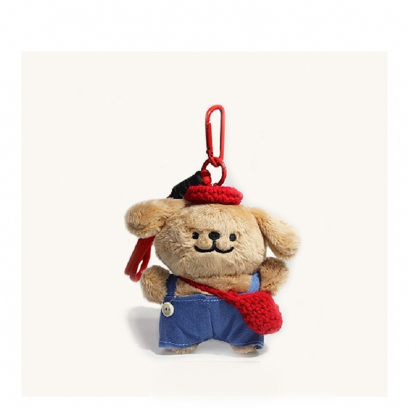 Cute Dog Keychain Adorable Puppy Bag Charm Plush Dog Key Holder Christmas Gift