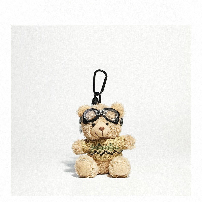 Cute Bear Keychain Soft Plush Teddy Bag Charm Christmas New Year Gift for Her