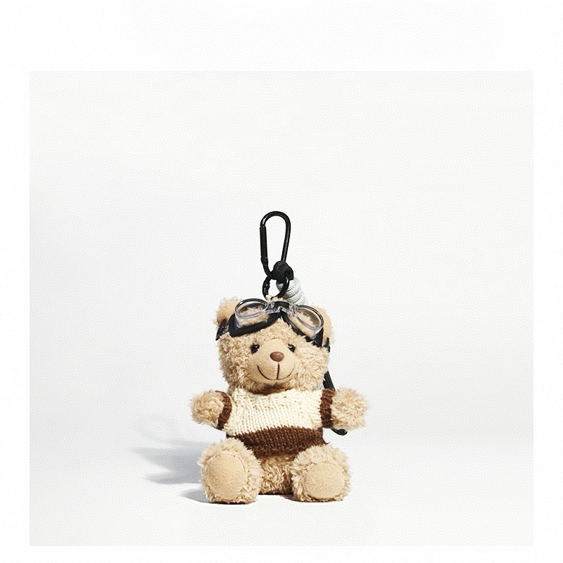 Cute Bear Keychain Soft Plush Teddy Bag Charm Christmas New Year Gift for Her