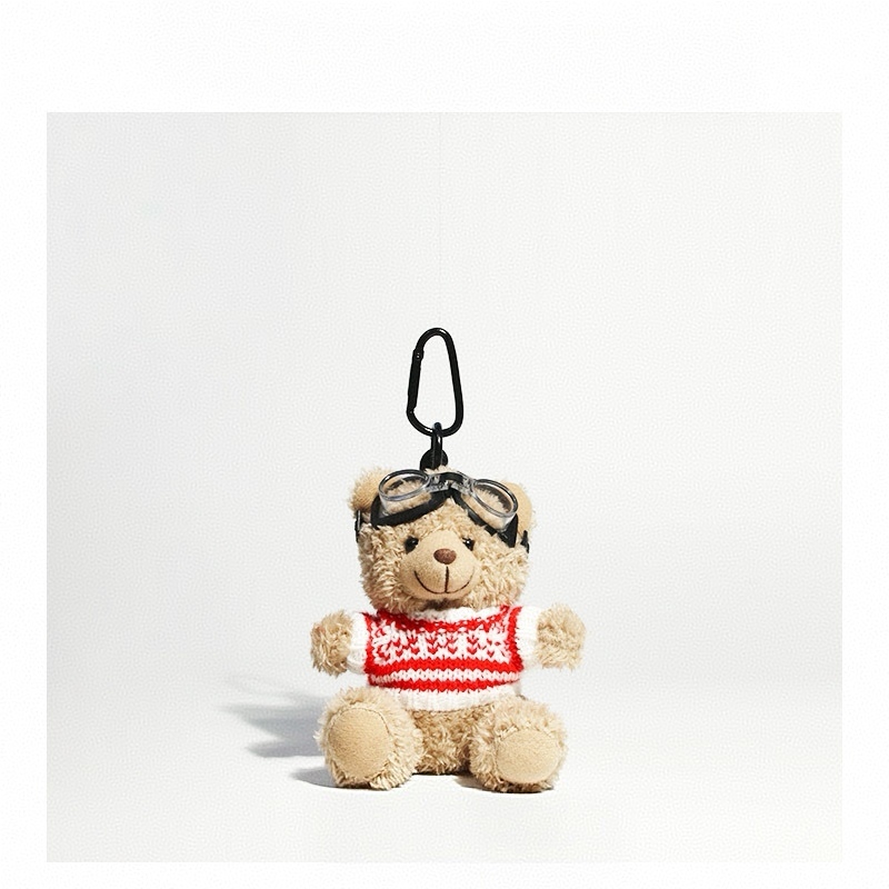Cute Bear Keychain Soft Plush Teddy Bag Charm Christmas New Year Gift for Her