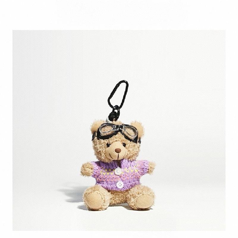 Cute Bear Keychain Soft Plush Teddy Bag Charm Christmas New Year Gift for Her