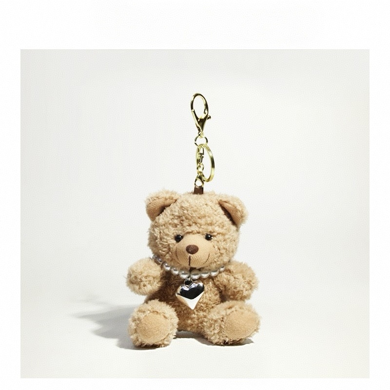 Cute Bear Keychain Soft Plush Teddy Bag Charm Christmas New Year Gift for Her