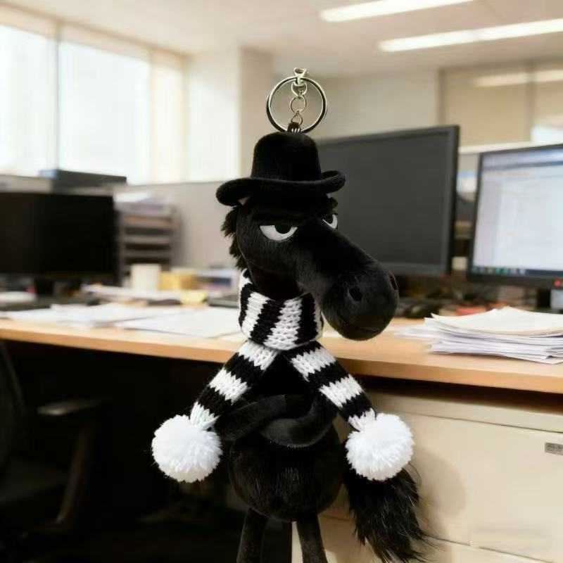 2026 Pegasus Cool Pony Car Keychain Zodiac Horse Plush Backpack Charm Cute Hanging Doll