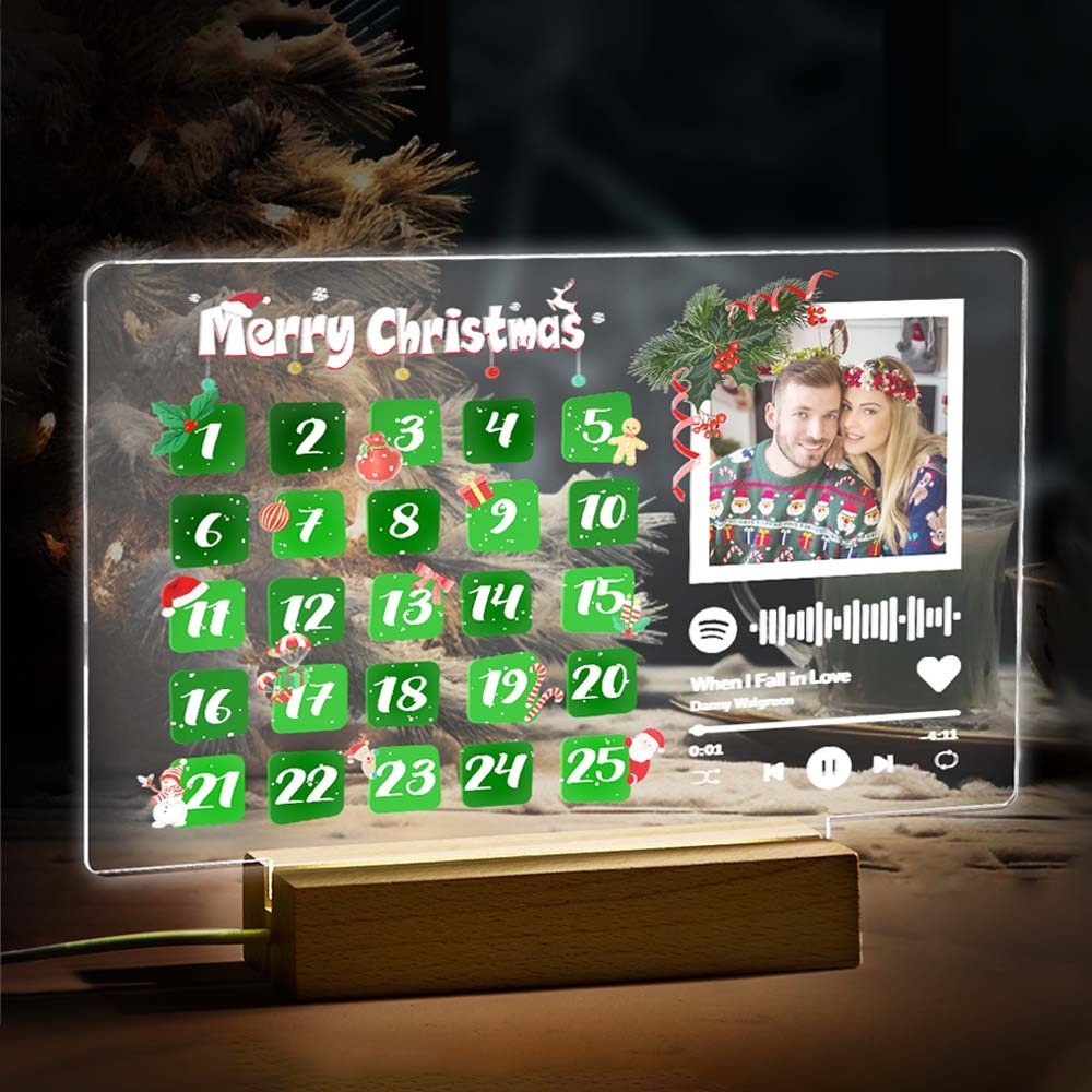 Custom Spotify Code Lamp Personalized Calendar Light Night Custom Christmas Gift for Girlfriend - Myphotomugs
