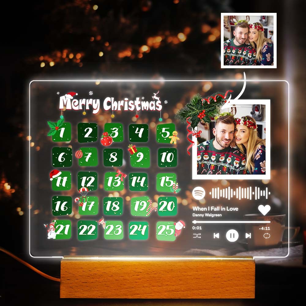 Custom Spotify Code Lamp Personalized Calendar Light Night Custom Christmas Gift for Girlfriend - Myphotomugs