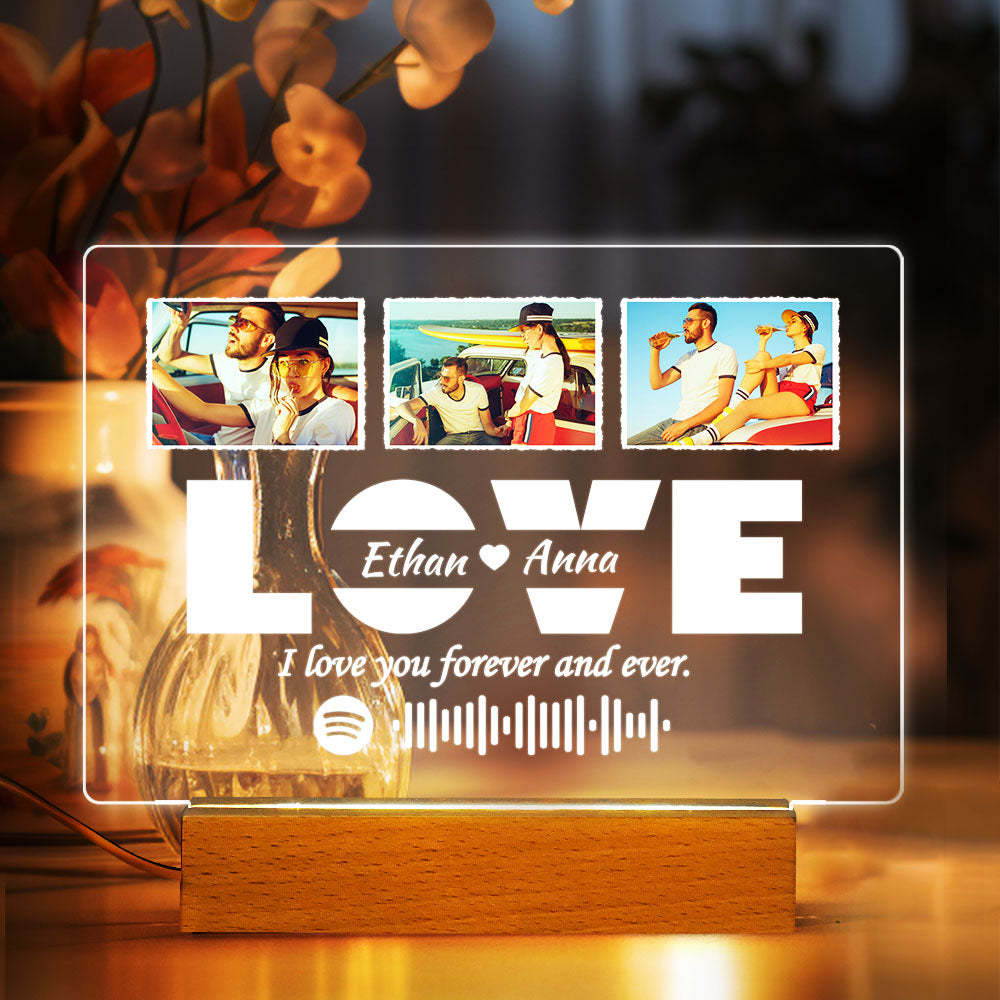 Custom Lamp Spotify Code Lamp Acrylic Music Plaque Night Light Valentines Day Gift - Myphotomugs