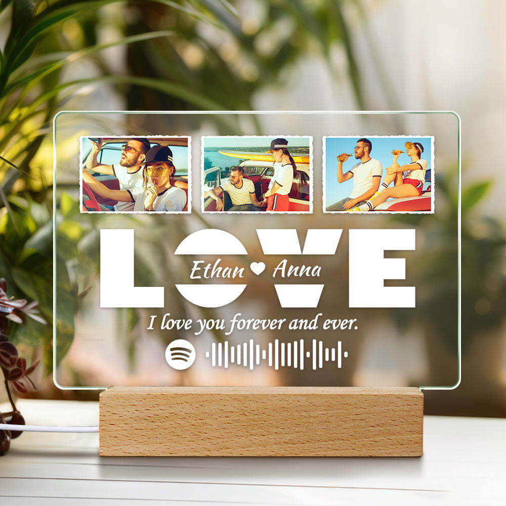 Custom Lamp Spotify Code Lamp Acrylic Music Plaque Night Light Valentines Day Gift - Myphotomugs