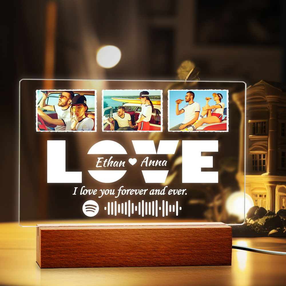 Custom Lamp Spotify Code Lamp Acrylic Music Plaque Night Light Valentines Day Gift - Myphotomugs