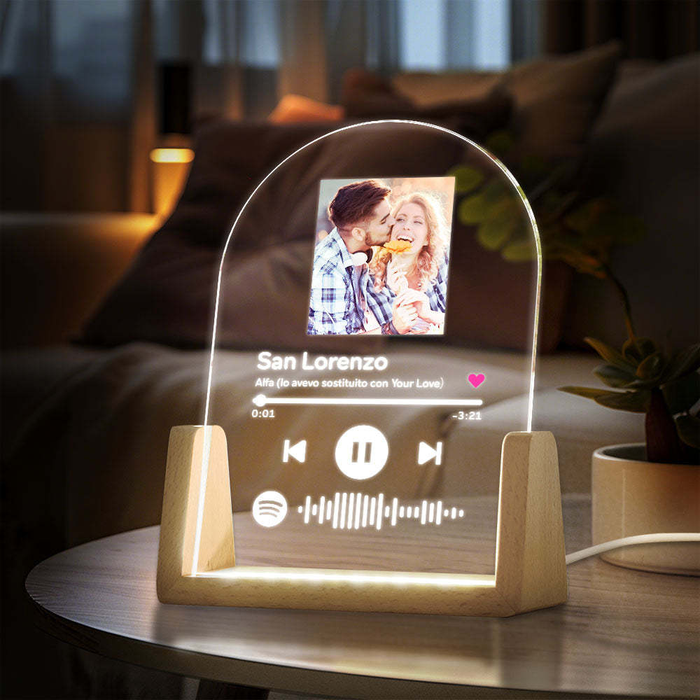 Custom Spotify Night Light Spotify Code Song Lamp Photo Decor Gift For Her - Myphotomugs