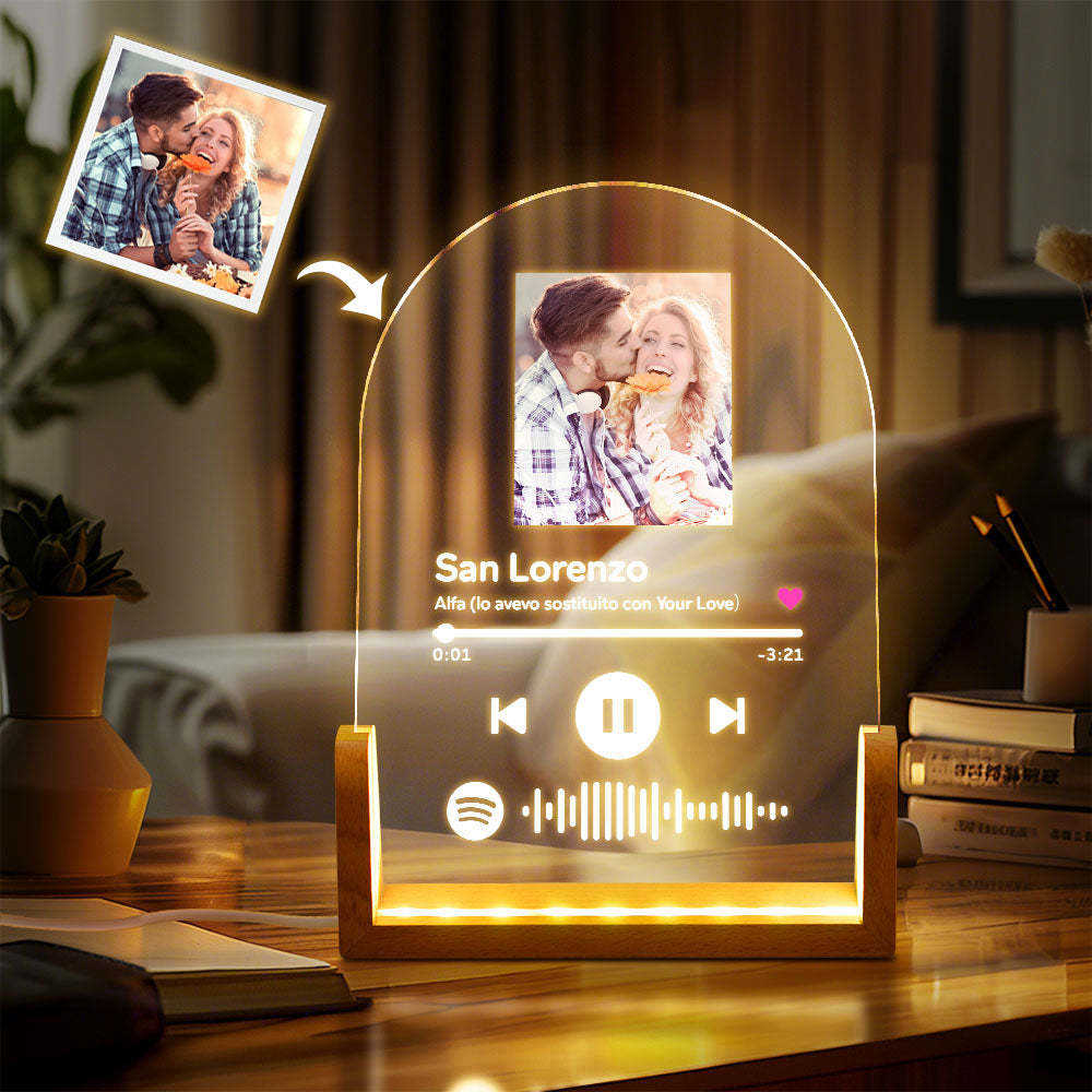 Custom Spotify Night Light Spotify Code Song Lamp Photo Decor Gift For Her - Myphotomugs