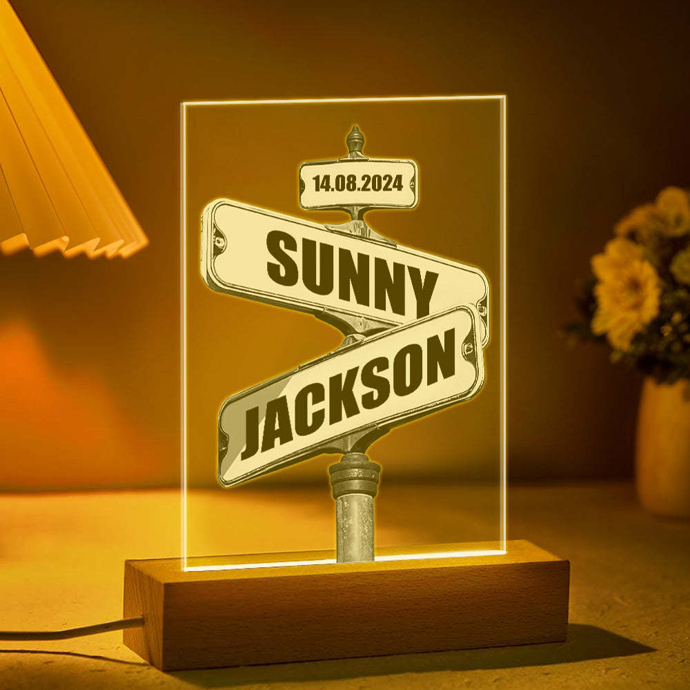 Custom Name Lamp Personalized Acrylic LED Lamp Christmas Gift For Lover - MyPhotoMugs