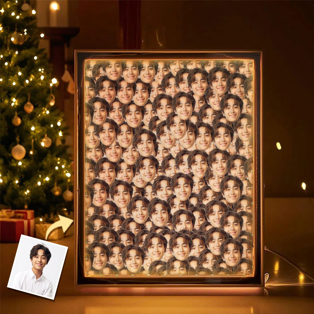 Christmas Day Gift Custom Face Photo Night Light Mirror Lamp Home Gifts for Lover