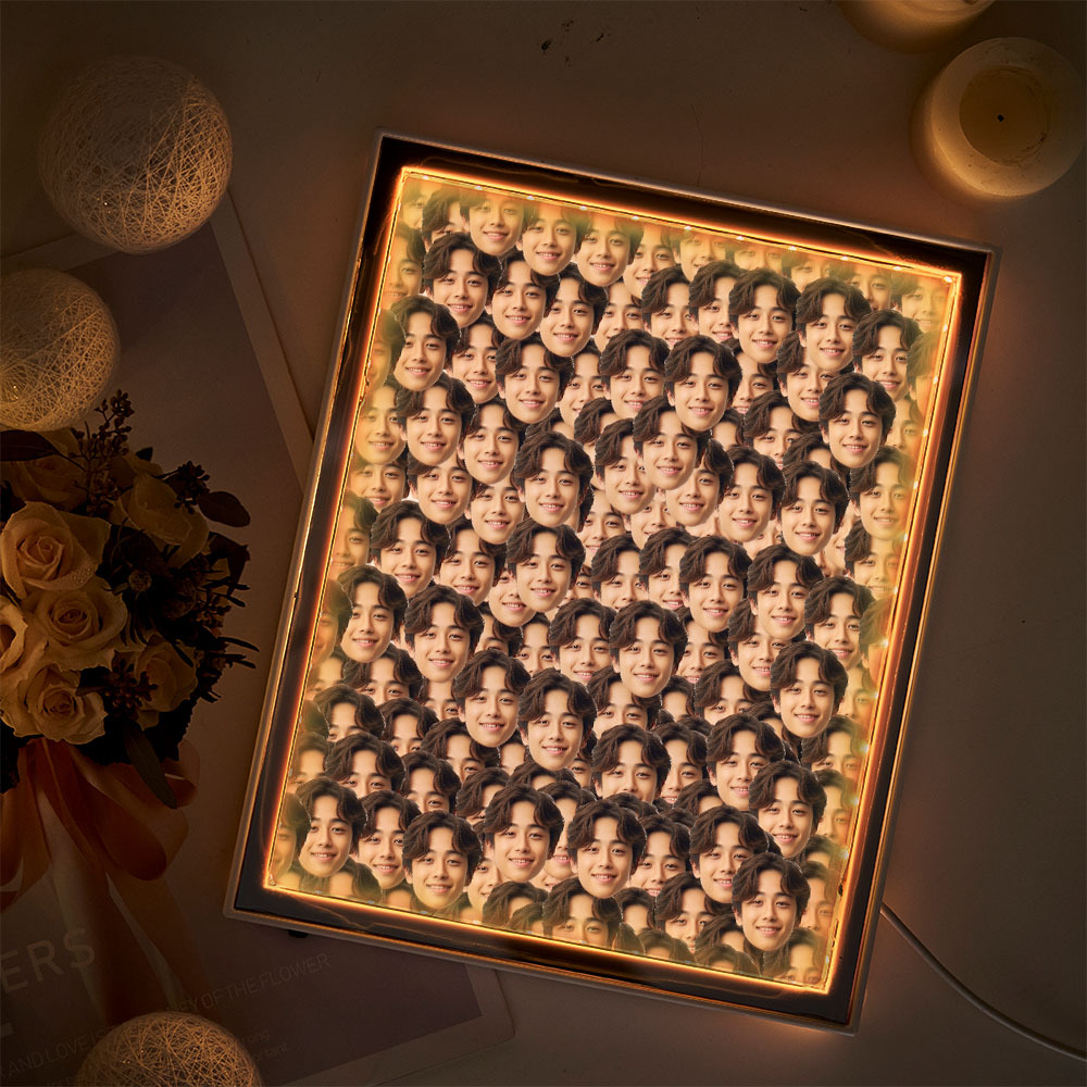 Christmas Day Gift Custom Face Photo Night Light Mirror Lamp Home Gifts for Lover