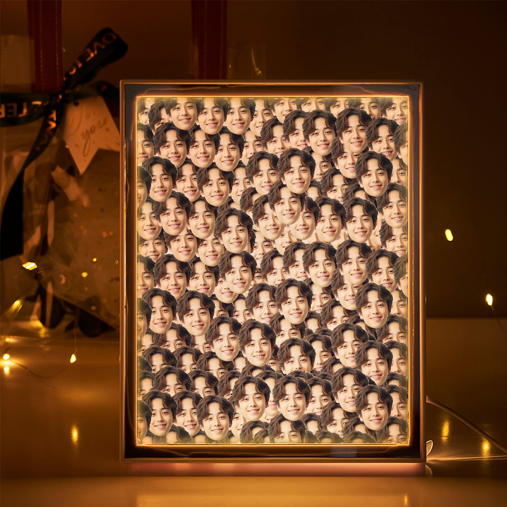 Christmas Day Gift Custom Face Photo Night Light Mirror Lamp Home Gifts for Lover