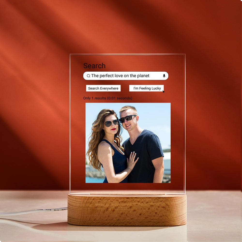 Custom Photo Google Search Colorful Lamp Acrylic 3D Printed Night Light Proposal Anniversary Day Gift - Myphotomugs