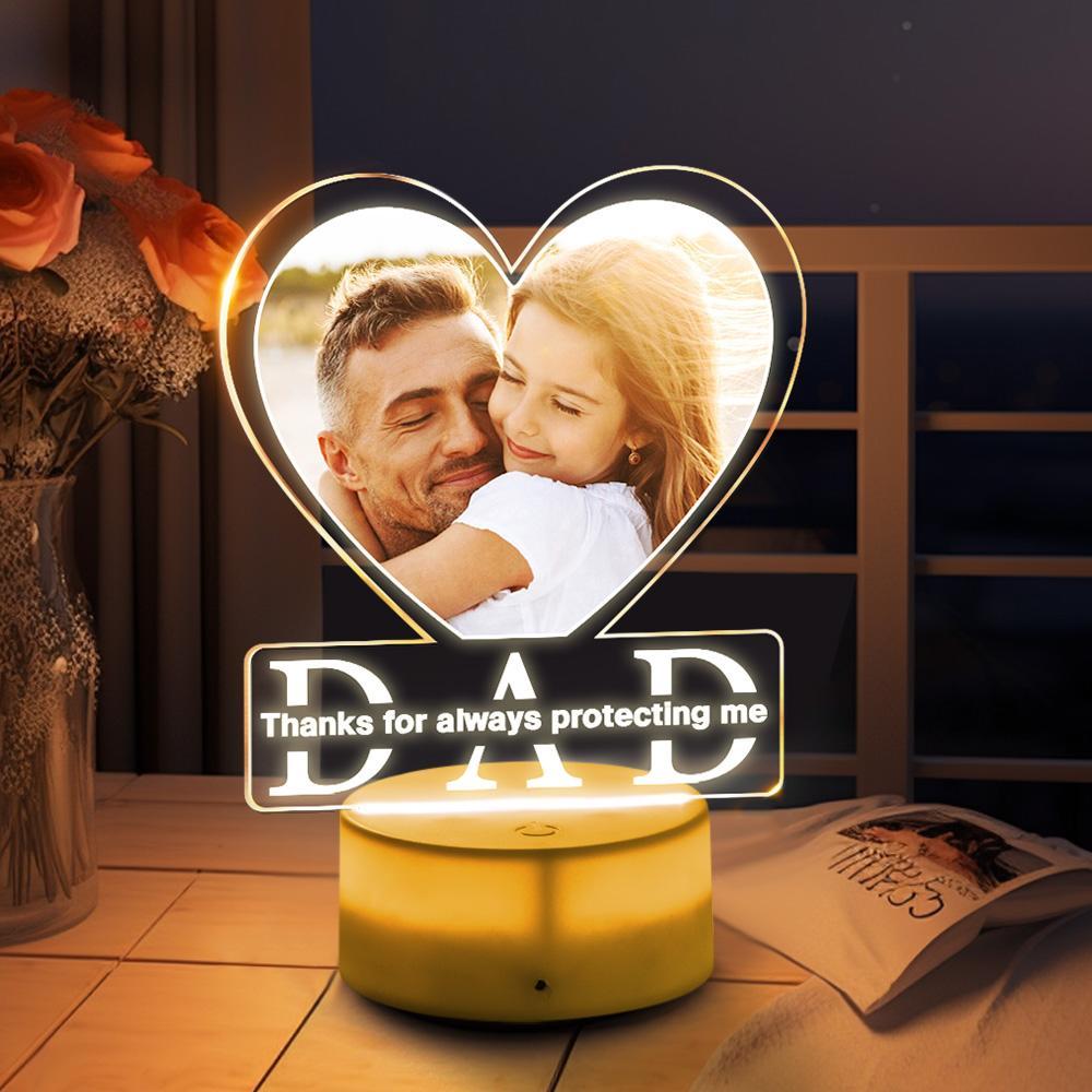 Father's Day Gifts Custom Photo Lamp Personalized Night Light For Dad - Myphotomugs