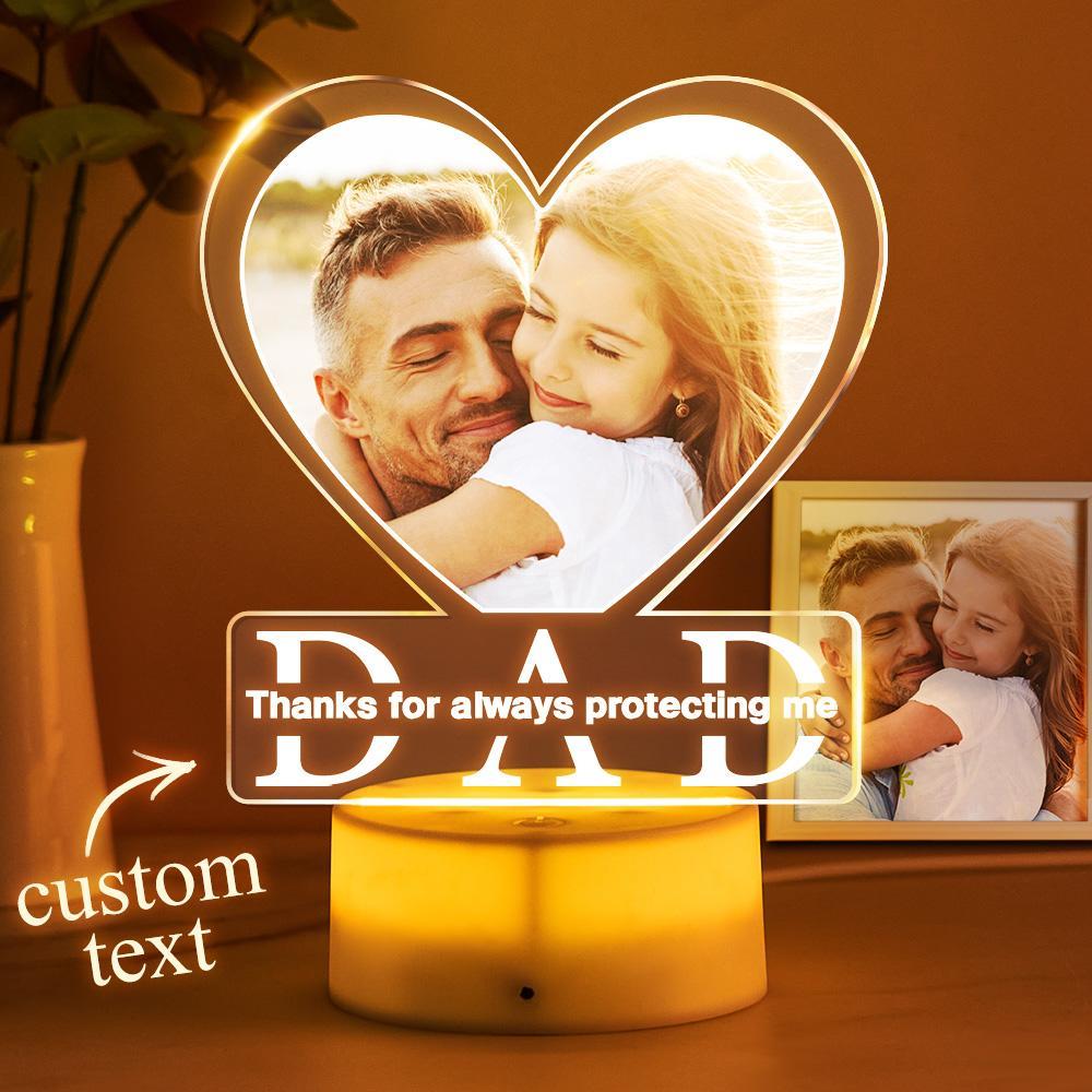 Father's Day Gifts Custom Photo Lamp Personalized Night Light For Dad - Myphotomugs