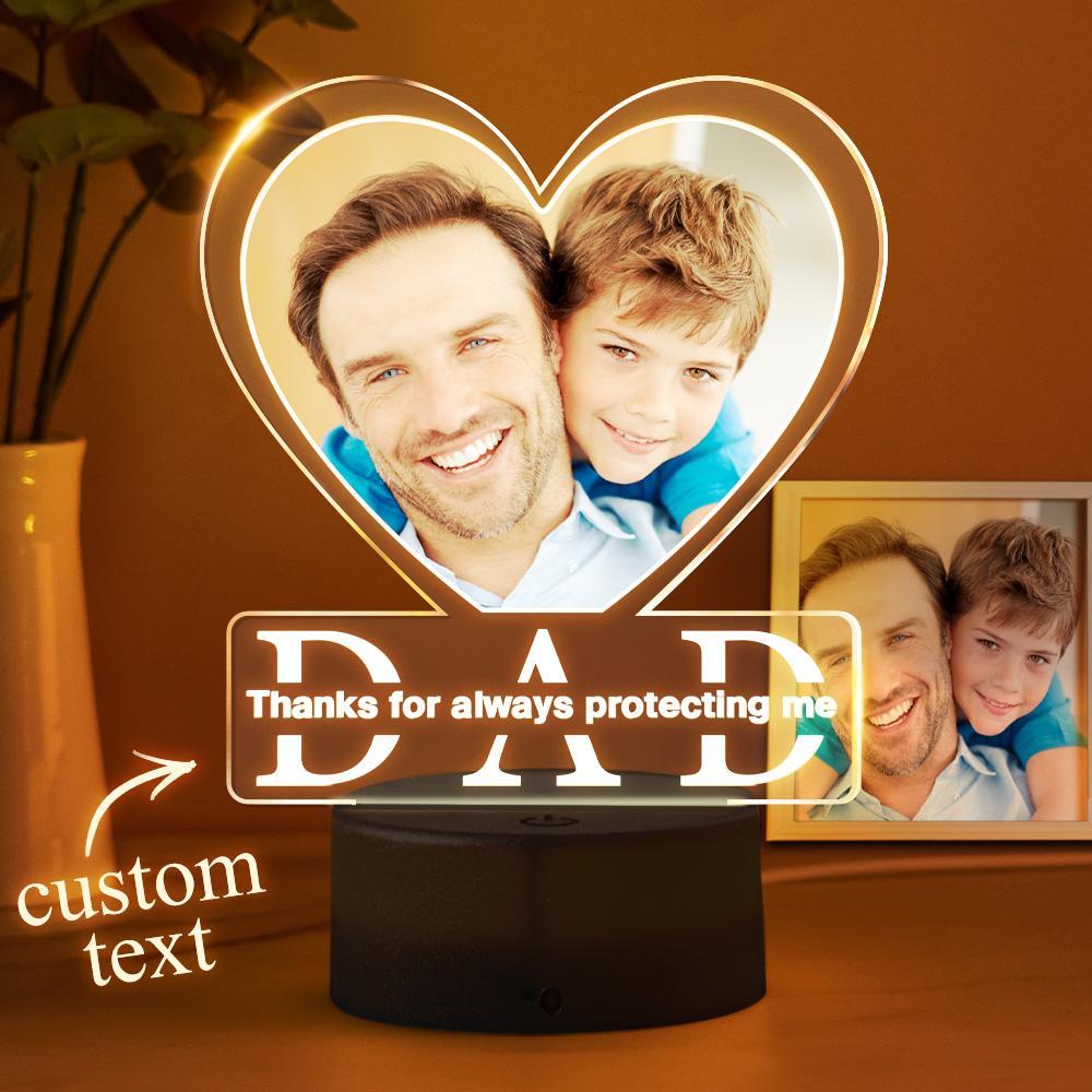 Father's Day Gifts Custom Photo Lamp Personalized Night Light For Dad - Myphotomugs