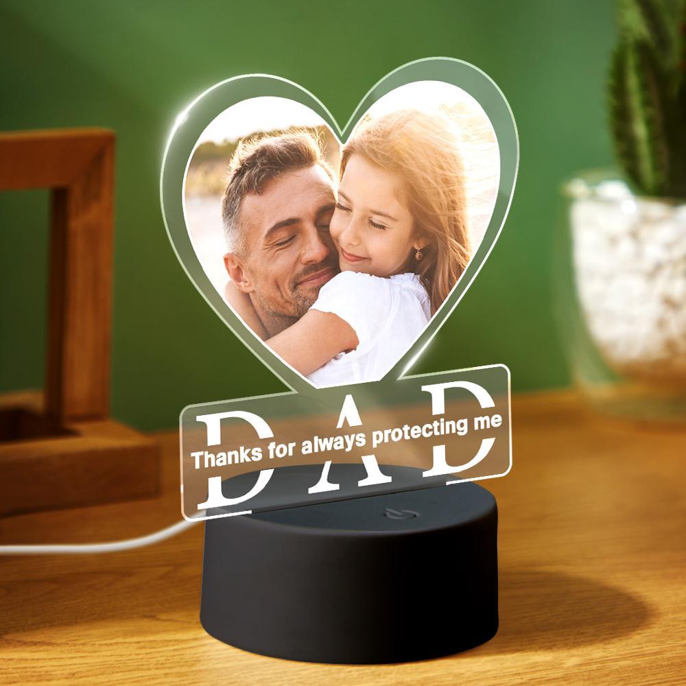 Father's Day Gifts Custom Photo Lamp Personalized Night Light For Dad - Myphotomugs
