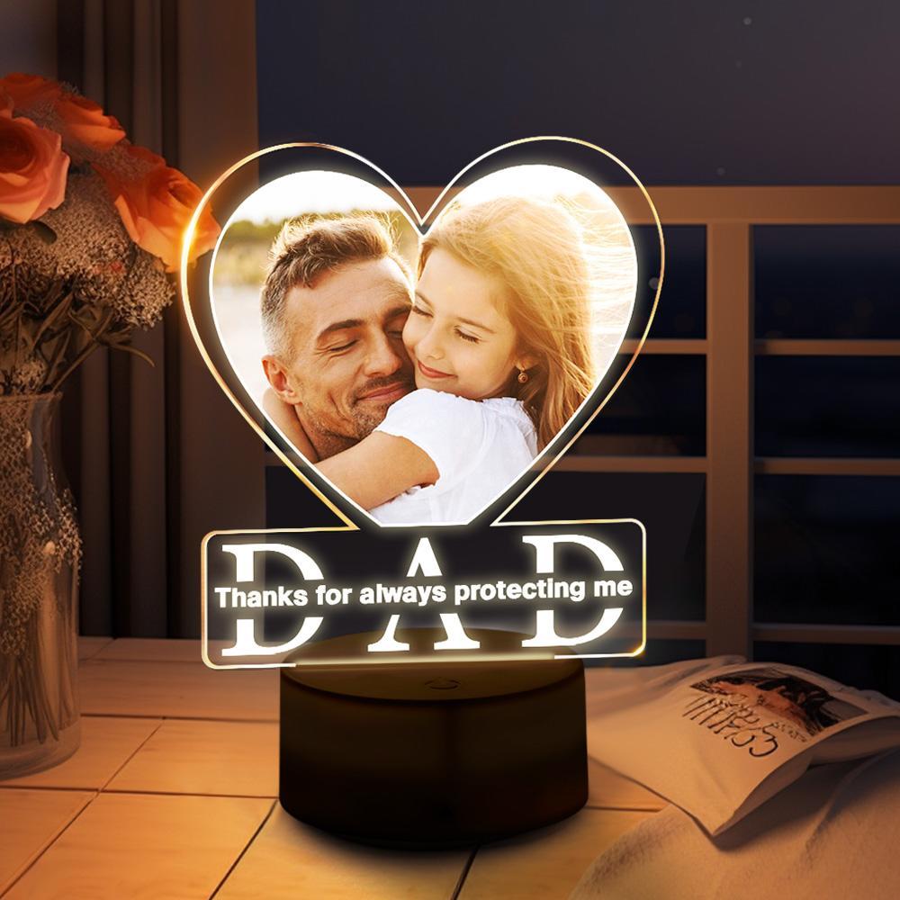 Father's Day Gifts Custom Photo Lamp Personalized Night Light For Dad - Myphotomugs