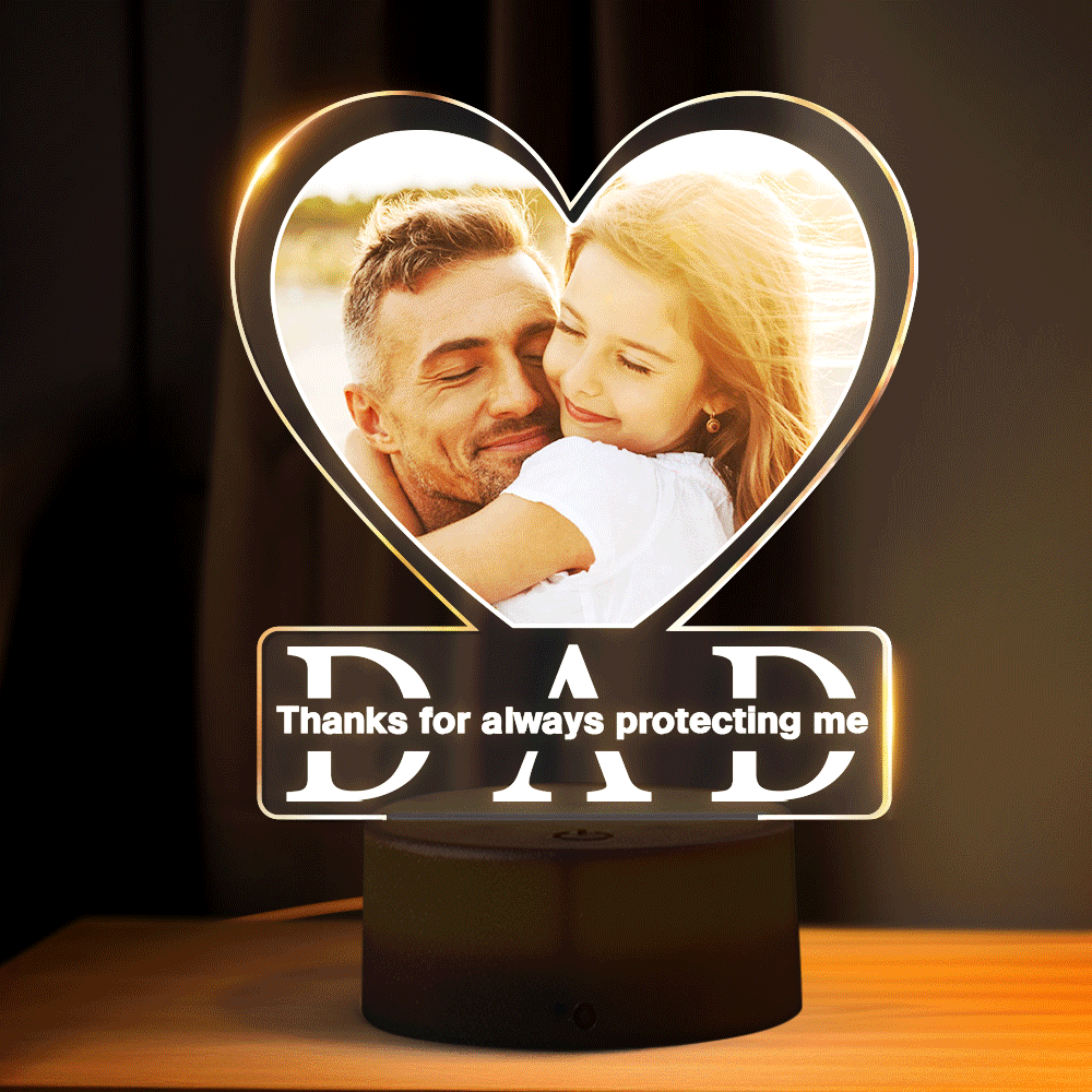 Father's Day Gifts Custom Photo Lamp Personalized Night Light For Dad - Myphotomugs
