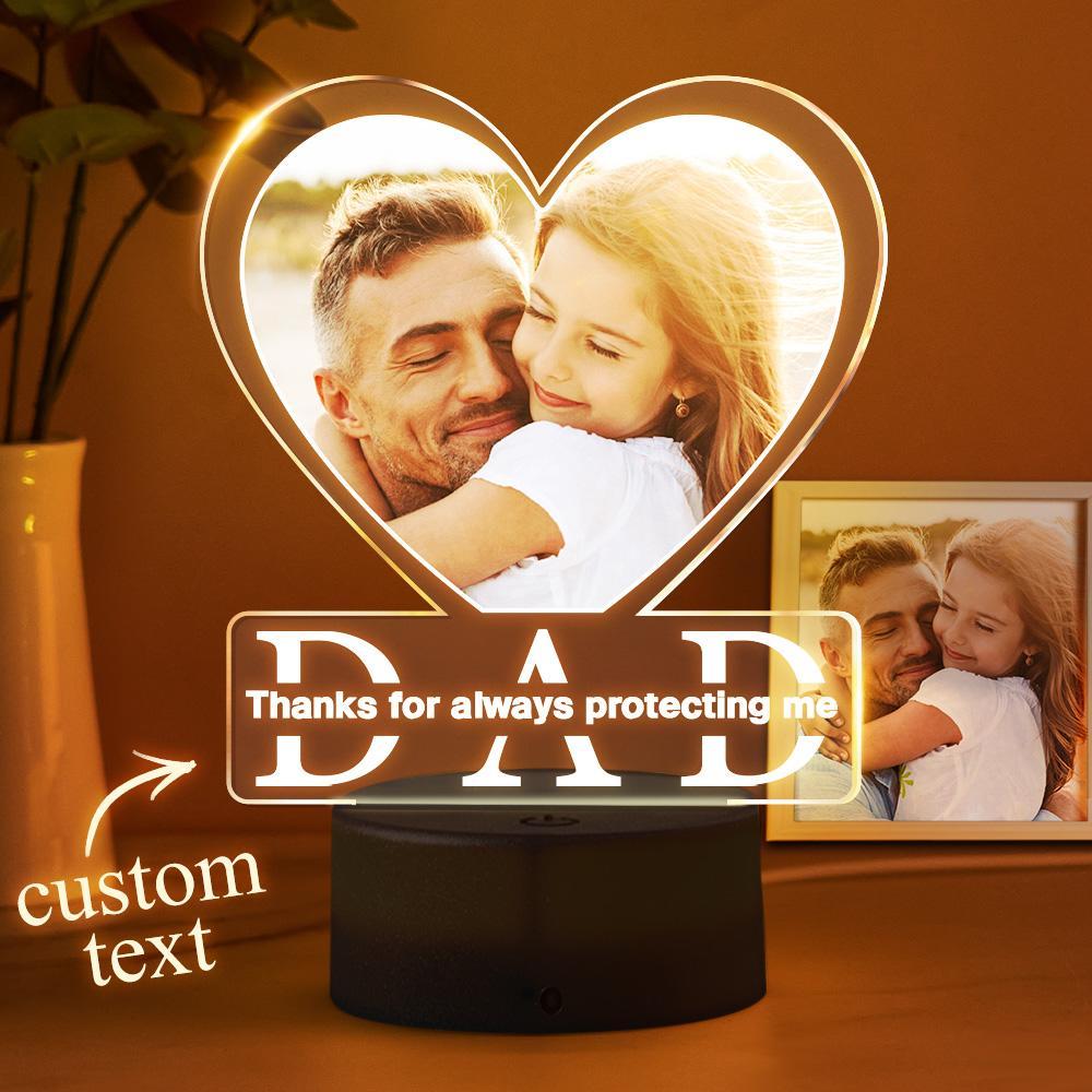 Father's Day Gifts Custom Photo Lamp Personalized Night Light For Dad - Myphotomugs