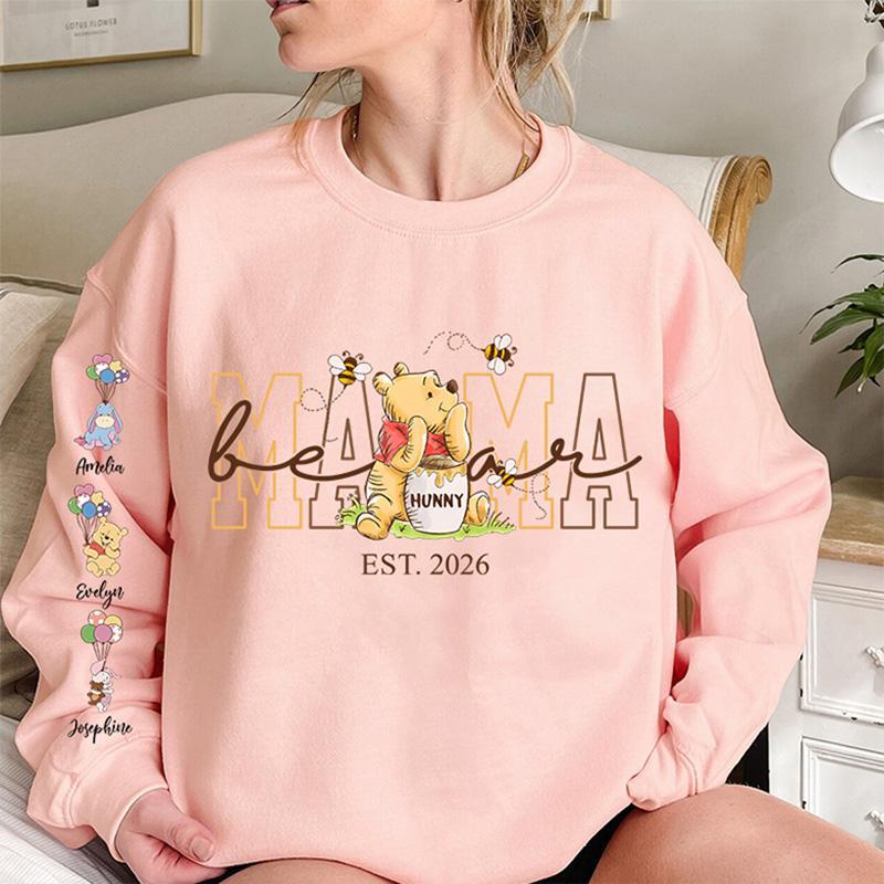 Custom This Mama Bear Hunny Bee Sweatshirt With Kid Names