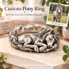 Custom 3D Embossed Sleeping Pet Ring Personalized 925 Sterling Silver Photo Horse Ring Pet Memorial Gift