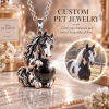 Personalized 3D Embossed Horse Photo Projection Necklace Custom 925 Sterling Silver Pet Pendant Gift for Pet Mom