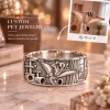 Personalized S925 Sterling Silver 3D Sculpted Sugar Glider Ring Custom Photo Pet Relief Ring Unique Pet Memorial Jewelry Gift for Pet Mom