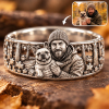Personalized S925 Sterling Silver 3D Sculpted French Bulldog Ring Custom Photo Pet Relief Ring Unique Pet Memorial Jewelry Gift for Dog Mom
