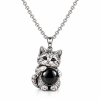 Personalized Pet Photo Projection Pendant – Custom Picture 925 Sterling Silver 3D Carved 925 Sterling Silver Pet Hugging Projection Stone