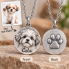 Personalized 925 Sterling Silver 3D Relief Pet Photo Coin Necklace Custom  Pet Portrait Coin Medallion Gift For Pet Lovers