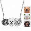 Personalized 925 Sterling Silver 3D Relief Pet Head Charm Necklace Custom  1 To 5 Pet Portrait Pendant Gifts For Pet Owners